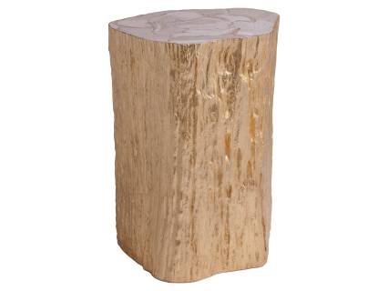 Trunk Segment Accent Table - Gold Leaf