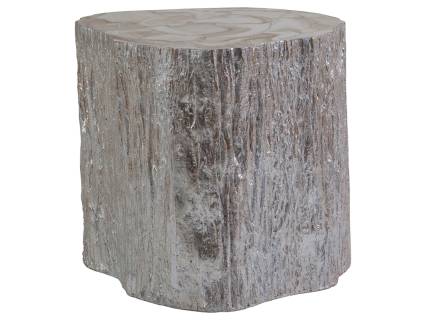 Trunk Segment Side Table - Silver Leaf