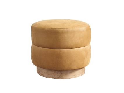 Channel Leather Point Ottoman